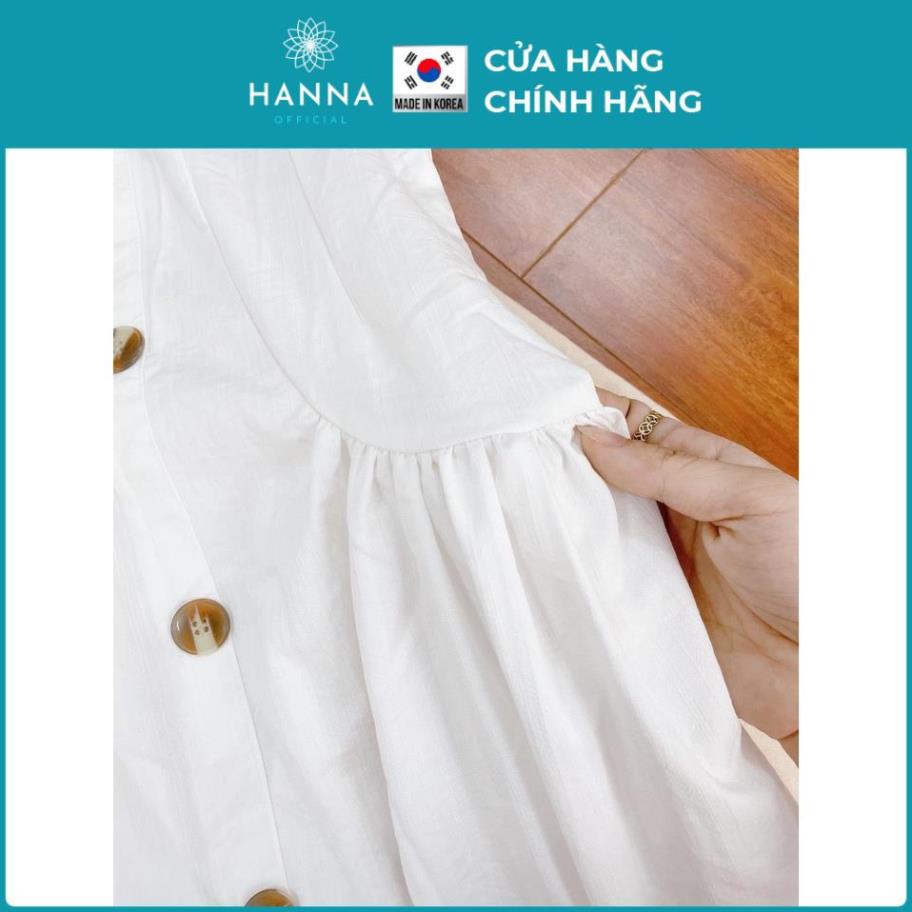 Đầm 2 dây cúc thân 3 màu chất đũi tằm/ Váy dây maxi mix cúc be đen trắng - HANNA - Hannah Store | BigBuy360 - bigbuy360.vn