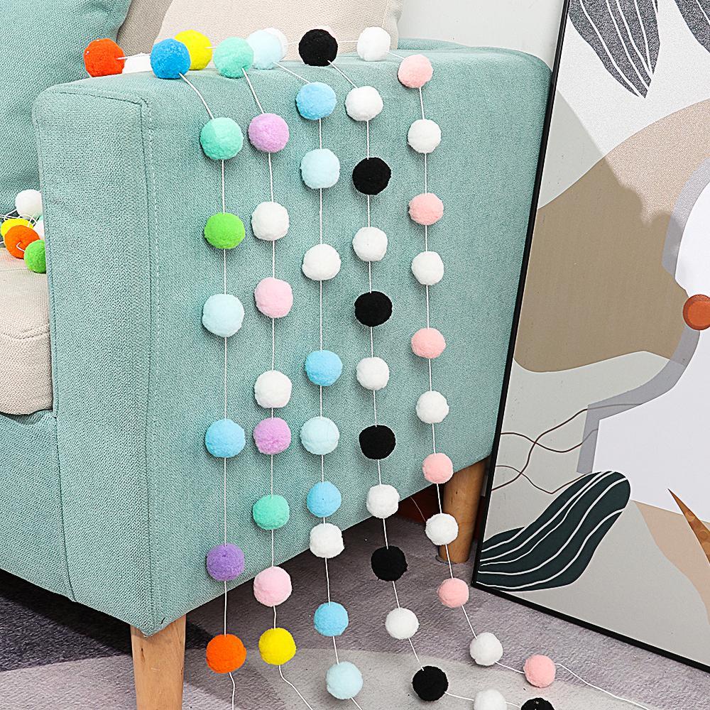 Dây Bóng Pompom 2.5M Nhiều Màu Trang Trí Phòng Bé DIY