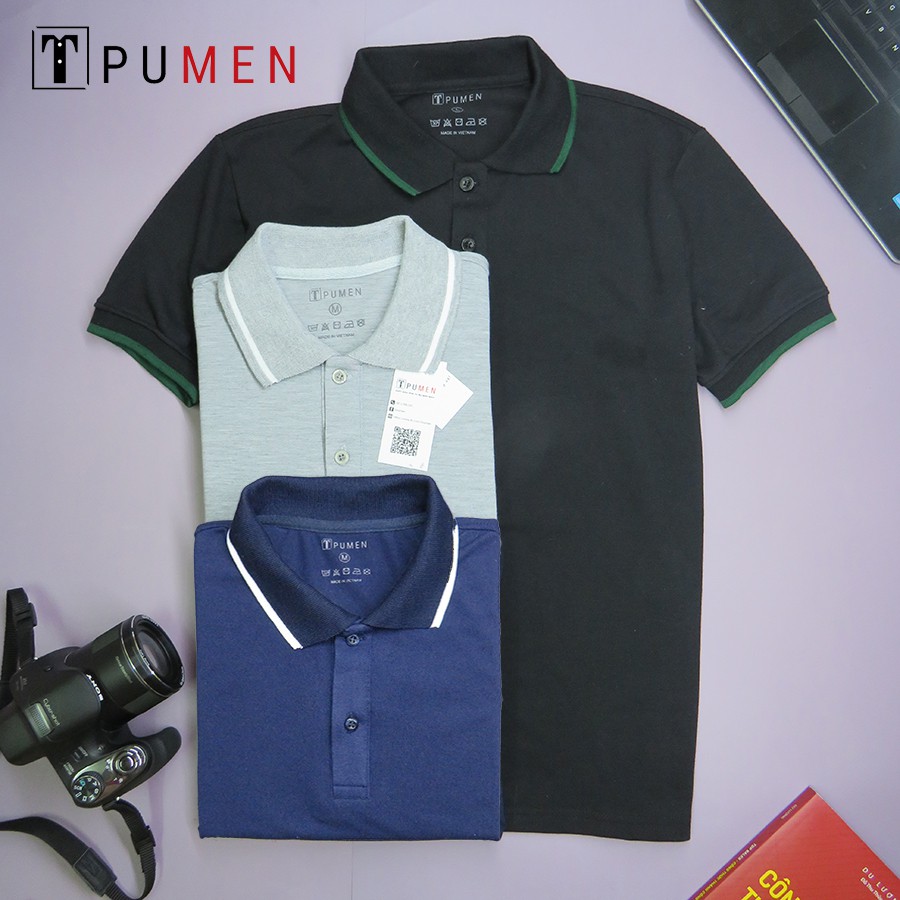 Áo Polo Xanh Navy line trắng | BigBuy360 - bigbuy360.vn