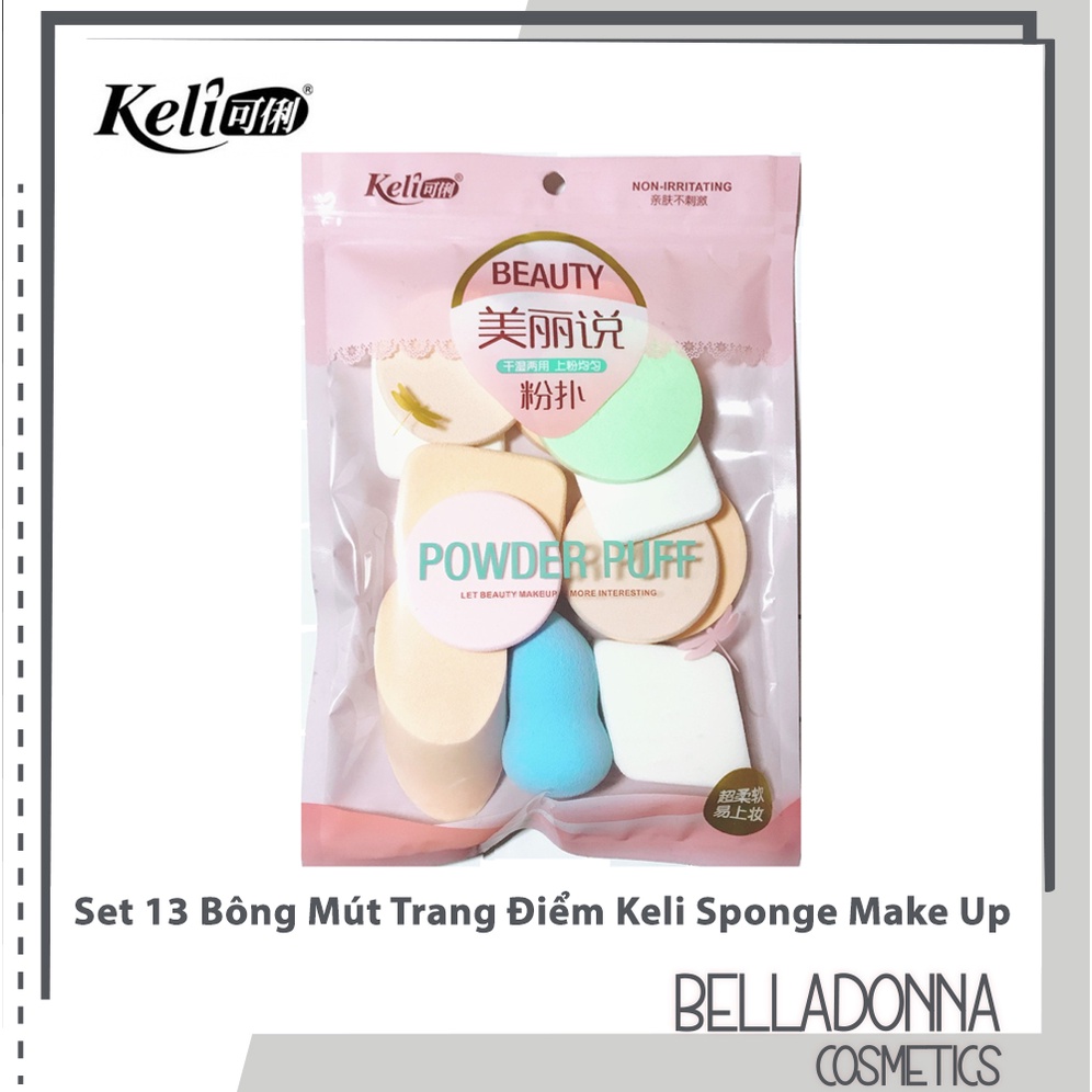 Bộ 13 Bông Mút Trang Điểm Keli Sponge Makeup