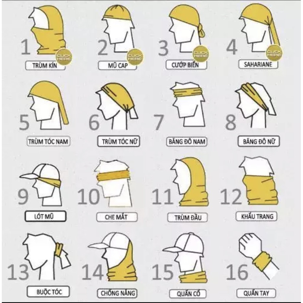 5 Khăn đa năng đi phượt chống nắng co giản thoải mái 100% Thun Cotton 4 Chiều , Bảo đảm giao đúng mẫu (Giao ngẫu nhiên)