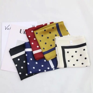 Khăn lụa vuông chấm bi size 70*70cm