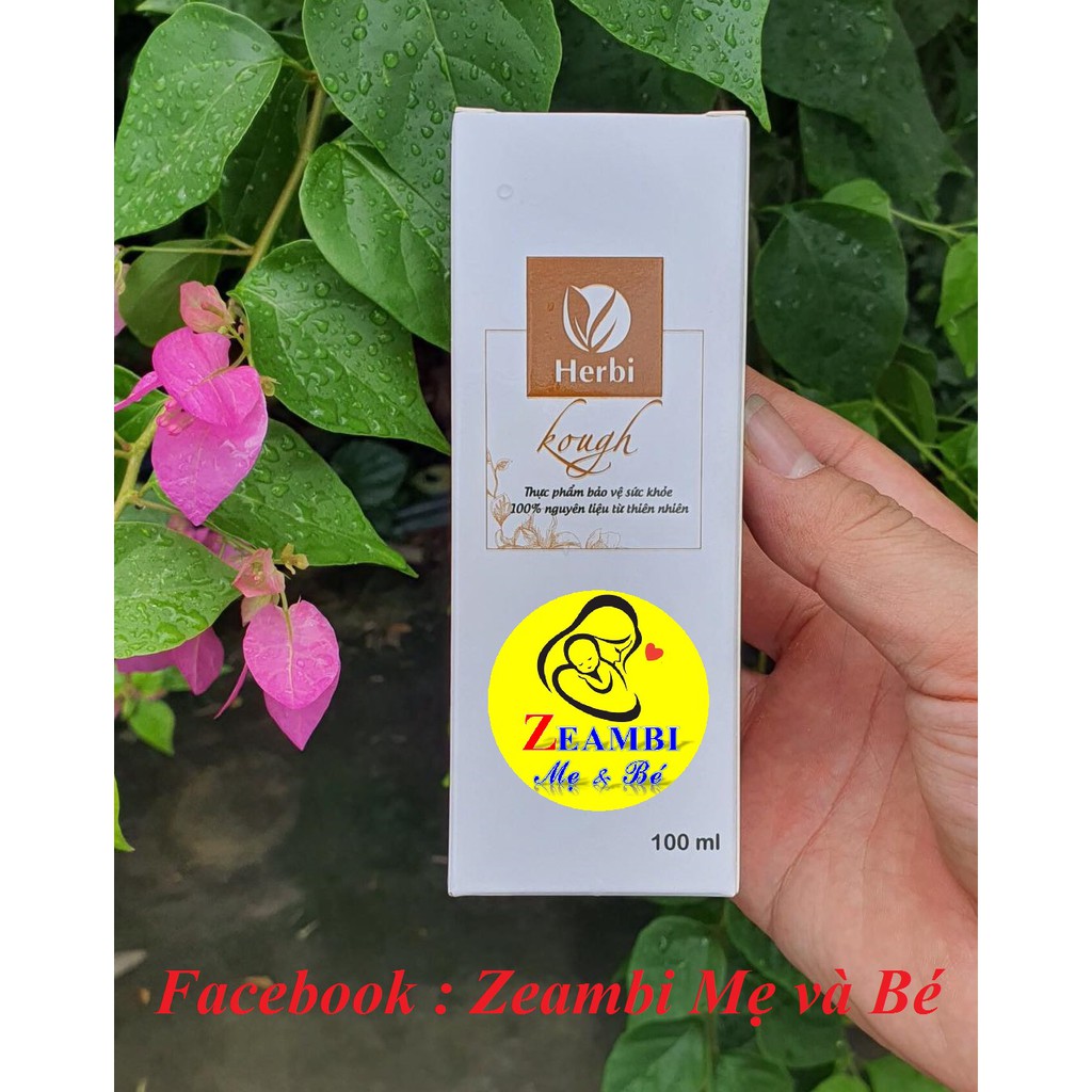 Siro ho thảo dược HERBI KOUGH - Chiết xuất trực tiếp từ nguyên liệu tươi (100 ml ) Cho trẻ từ 6 tháng tuổi và người lớn