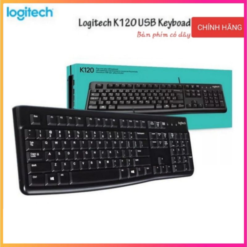 Bàn phím có dây (Keyboard) LOGITECH K120 - Bàn phím máy tính có dây USB chính hãng Logitech