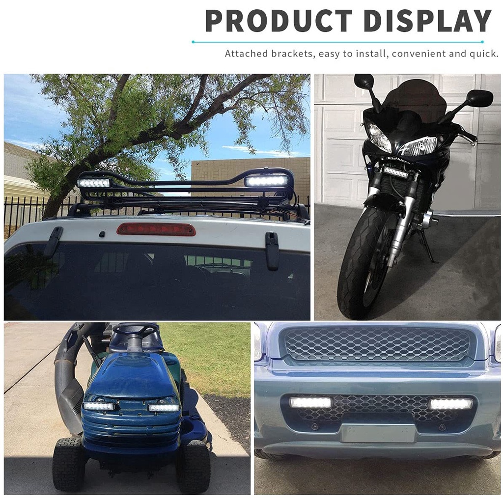 1 Đèn LED 6 Bóng 18W Siêu Sáng Chống Thấm Nước Dành Cho Xe Hơi