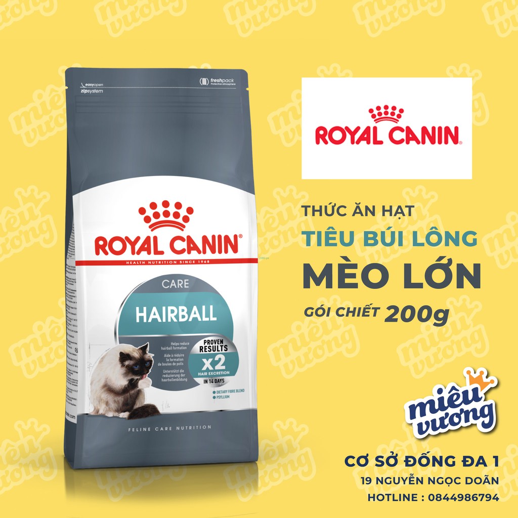 Royal Canin Hairball 200g | Thức Ăn Hạt Tiêu Lông Cho Mèo Lớn