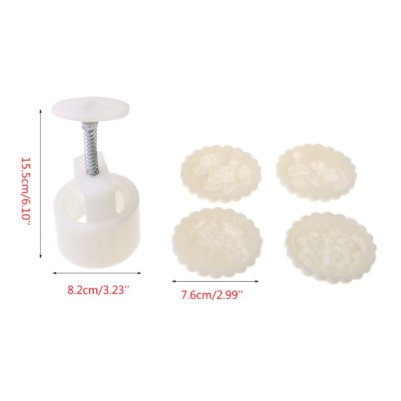 Set Khuôn In Bánh Trung Thu 150g + 4 Khuôn Nhấn Trang Trí Bánh Trung Thu