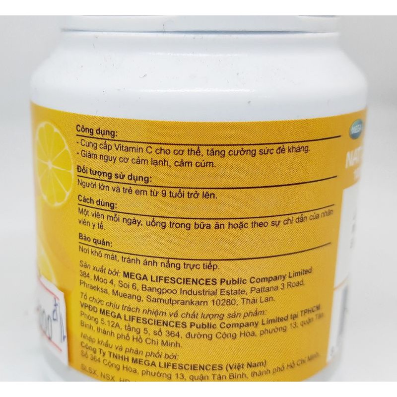 Nat C 1000mg Mega - Tăng sức đề kháng | Thế Giới Skin Care