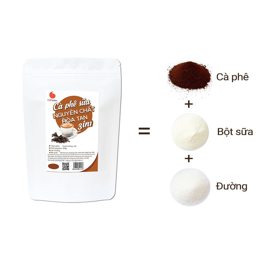 [Mã FMCGM25 - 10% ĐH 150K] Combo 4 hũ (90g/hũ) Bột hòa tan pha thức uống hiện đại - Light Coffee