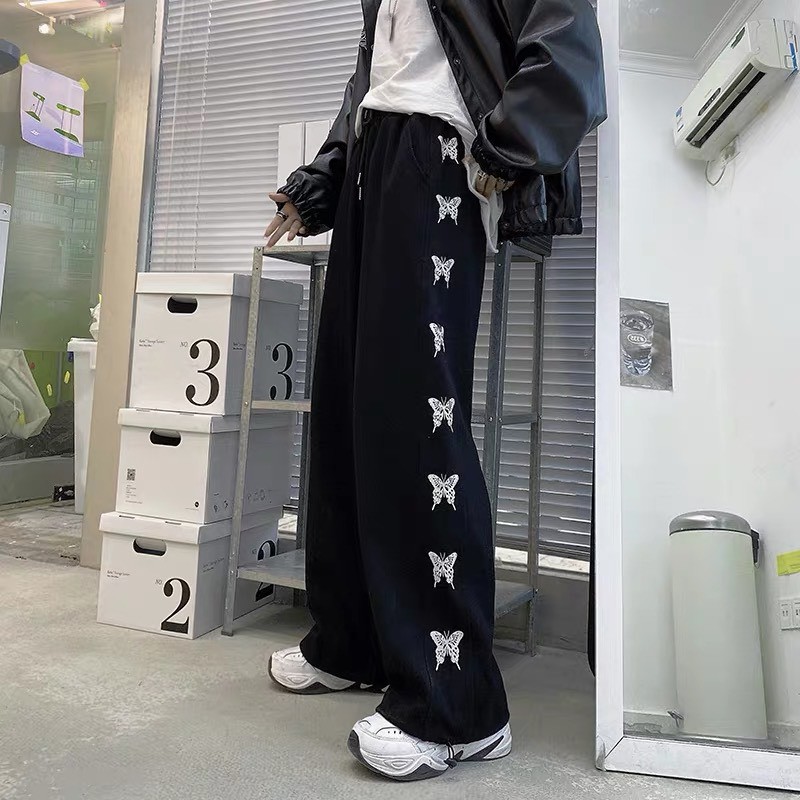 Quần jogger unisex ulzzang bướm có rút ống