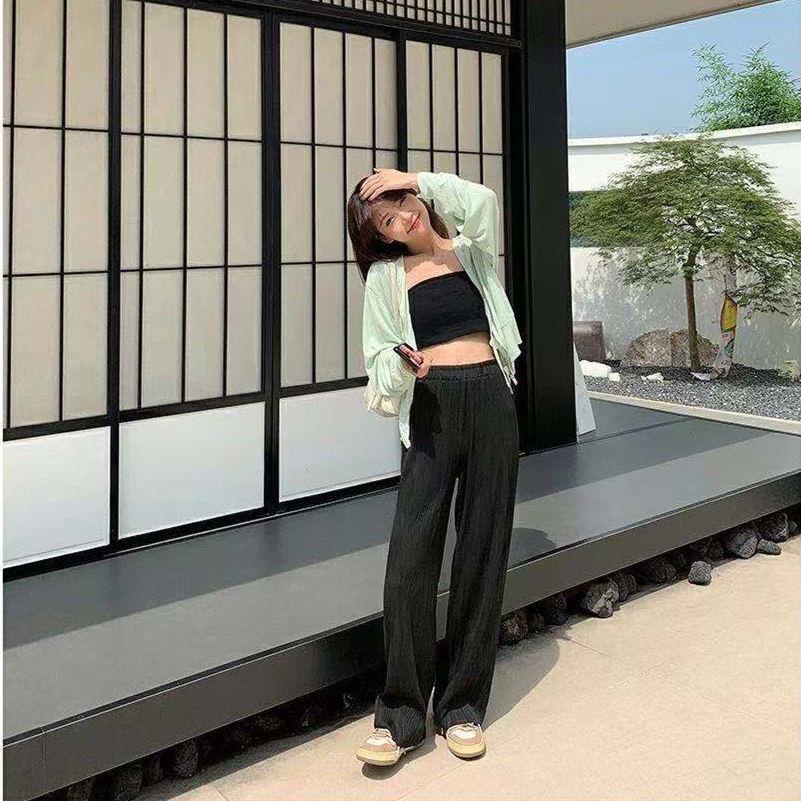 Quần ống rộng họa tiết vân sọc thời trang dành cho nữ