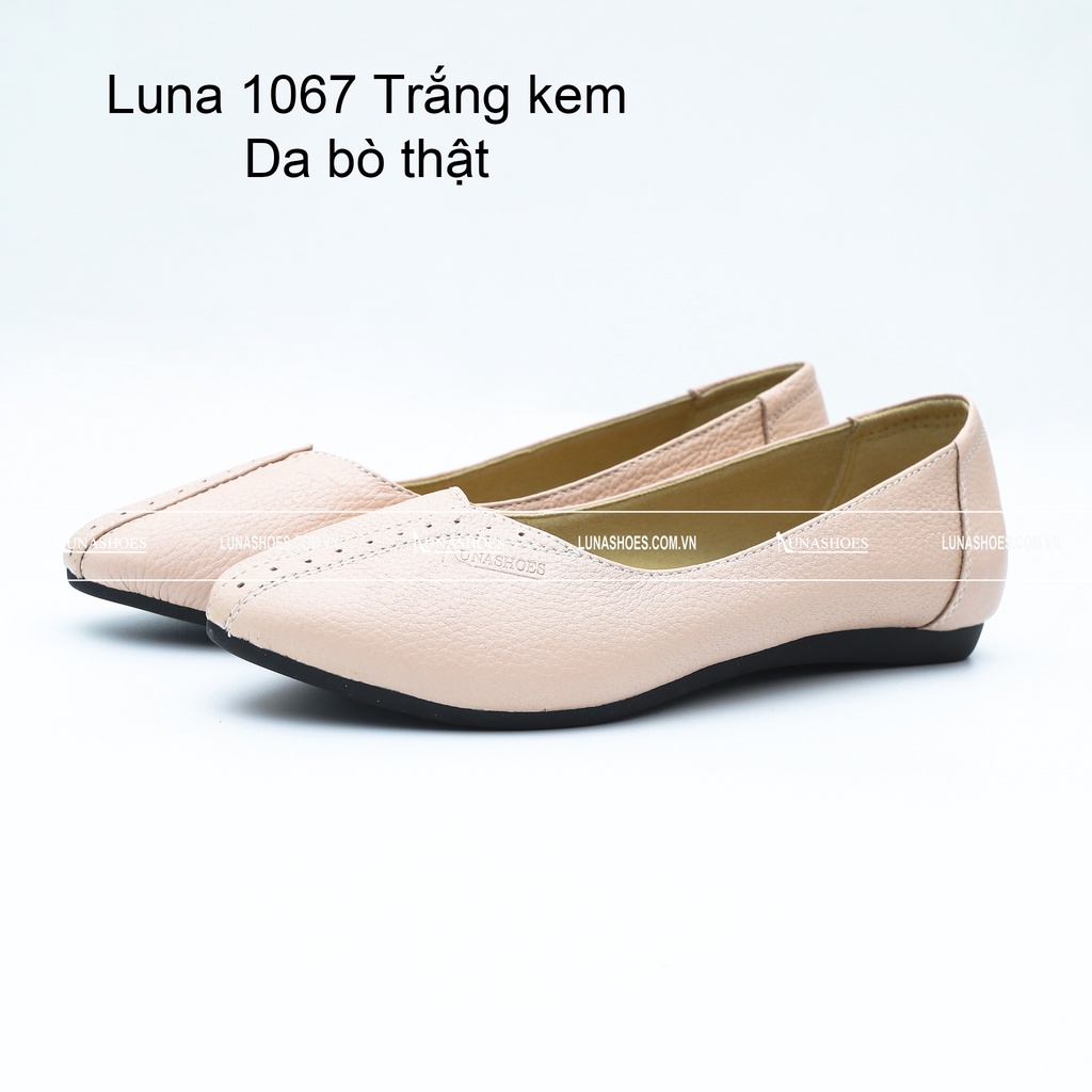 Giày búp bê nữ đế bệt, giày bệt nữ da bò thật LUNASHOES 1066 bảo hành 2 năm 1 đổi 1 đi êm chân