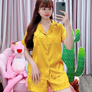 Đồ Bộ Pijama Lụa Gấm Quần Đùi