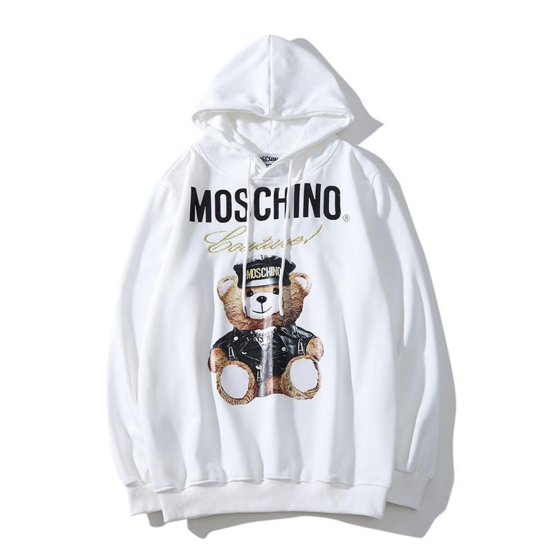 Áo Hoodie Tay Dài moschino Thêu Hình Gấu Vàng