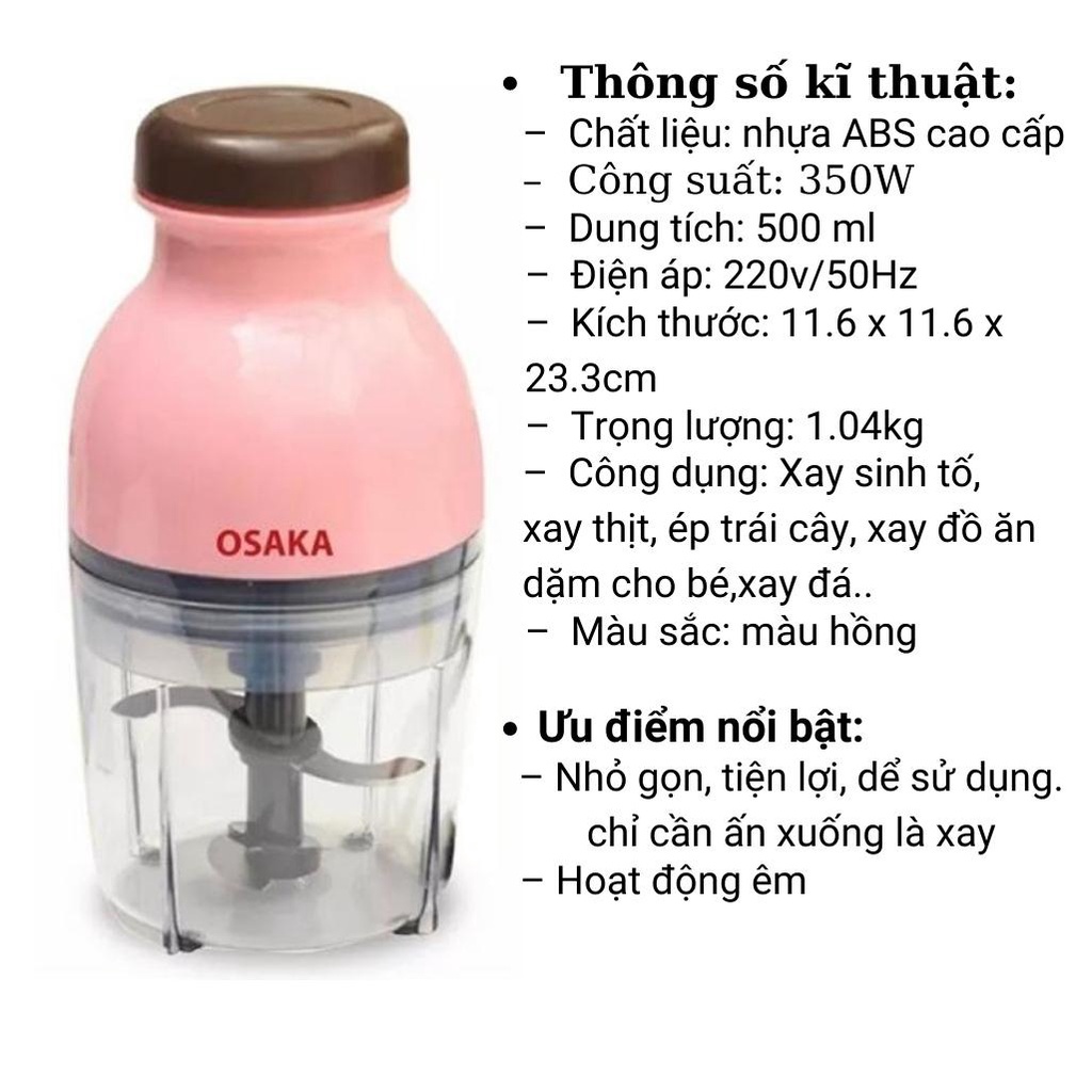 Máy xay đa năng OSAKA Nhật Bản phân phối bởi JubileeMart 350W- 750ML BẢO HÀNH 1 NĂM