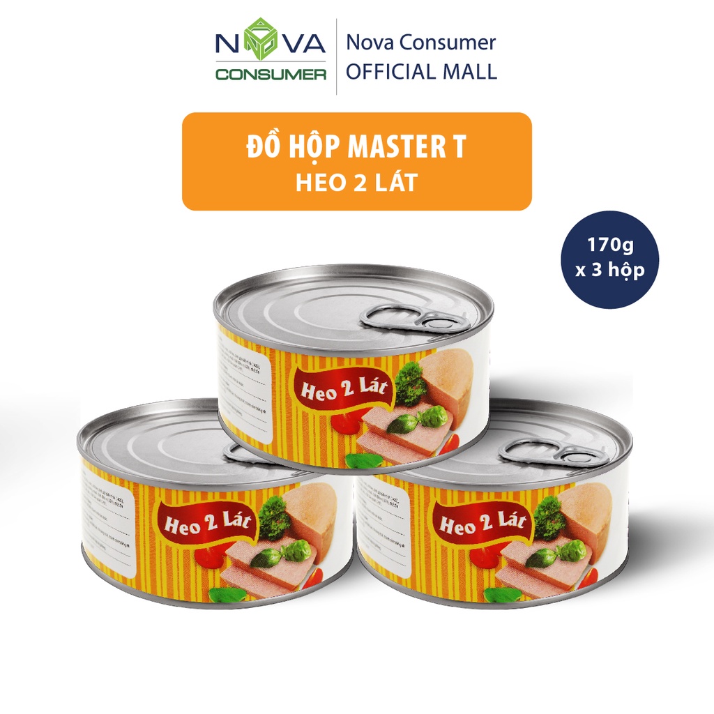 [Combo 3 hộp] Đồ hộp Master T Heo 2 Lát  170g x 3 hộp