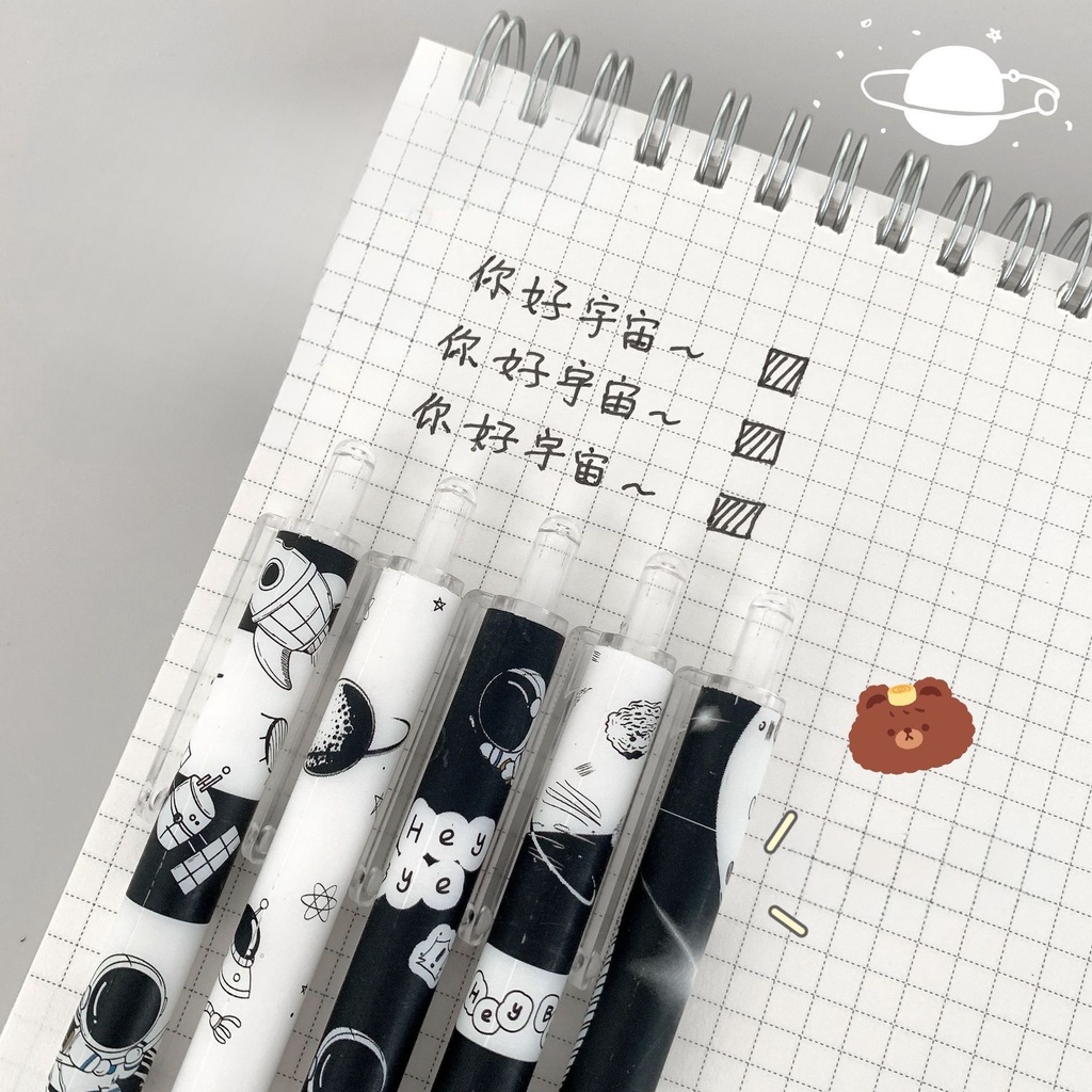 Bút Bi Bấm Dễ Thương Cute Nước Mực Đen Dạng Gel Đồ Dùng Học Tập Dễ Thương VPB16