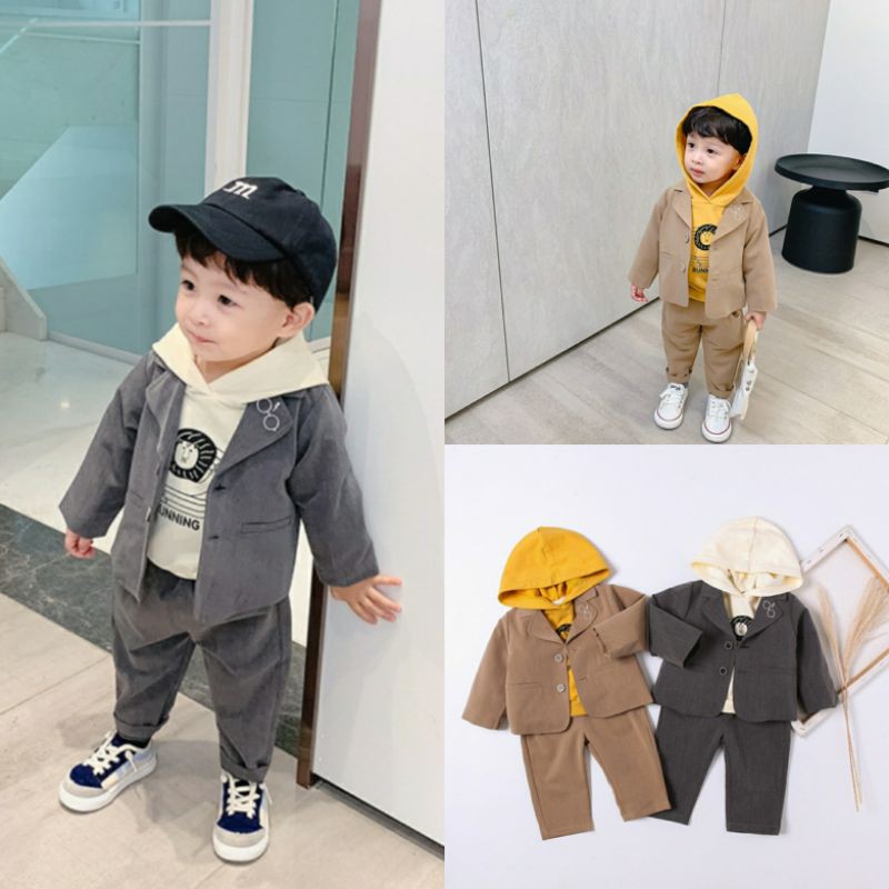 Set vest công tử cao cấp kèm áo nỉ Hodie Babycity