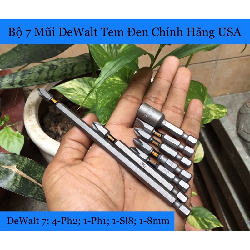 Bộ Mũi Bắn Vít DeWalt Tem Đen Chính Hãng Có Từ