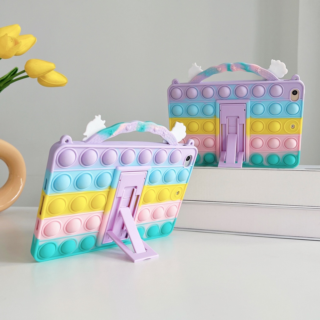 For iPad Mini 1 2 3 4 5 6 Air 1 2 3 4 5 9.7 2017 2018 10.2 7th 8th 9th 5th 6th Gen 10.5 10.9 11 Pro 2020 2021 Cartoon Soft Silicone Case With Stand Kids Tablet Cover