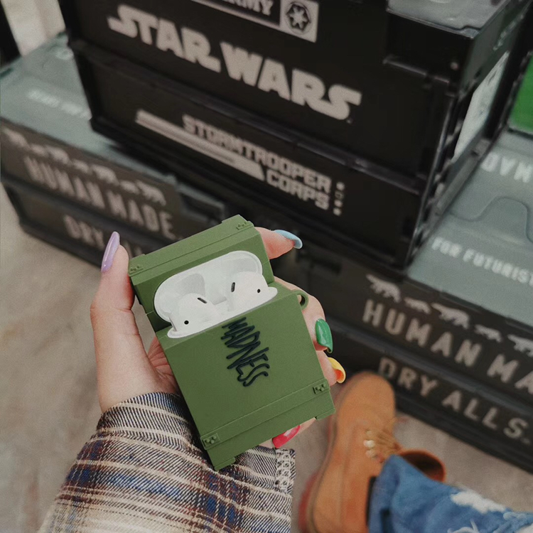 CREATIVE Vỏ Bảo Vệ Hộp Sạc Tai Nghe Airpods1 / 2 Kèm Móc Khóa Xinh Xắn