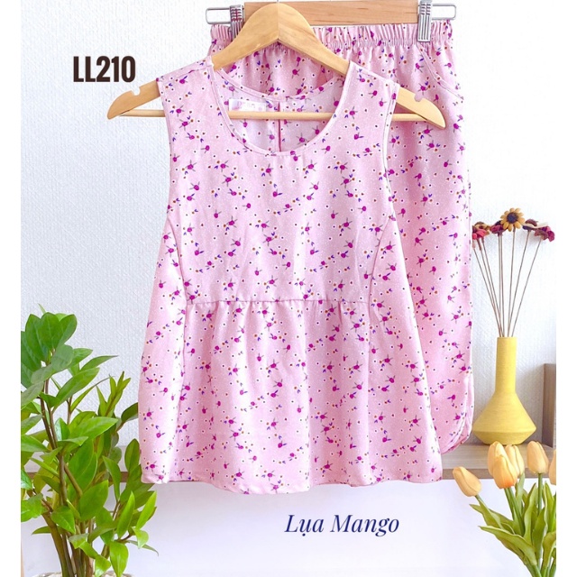 Đồ Bộ Nữ Mặc Nhà LUCKY Lửng Babydoll Xinh Xắn Vải Mềm Mát