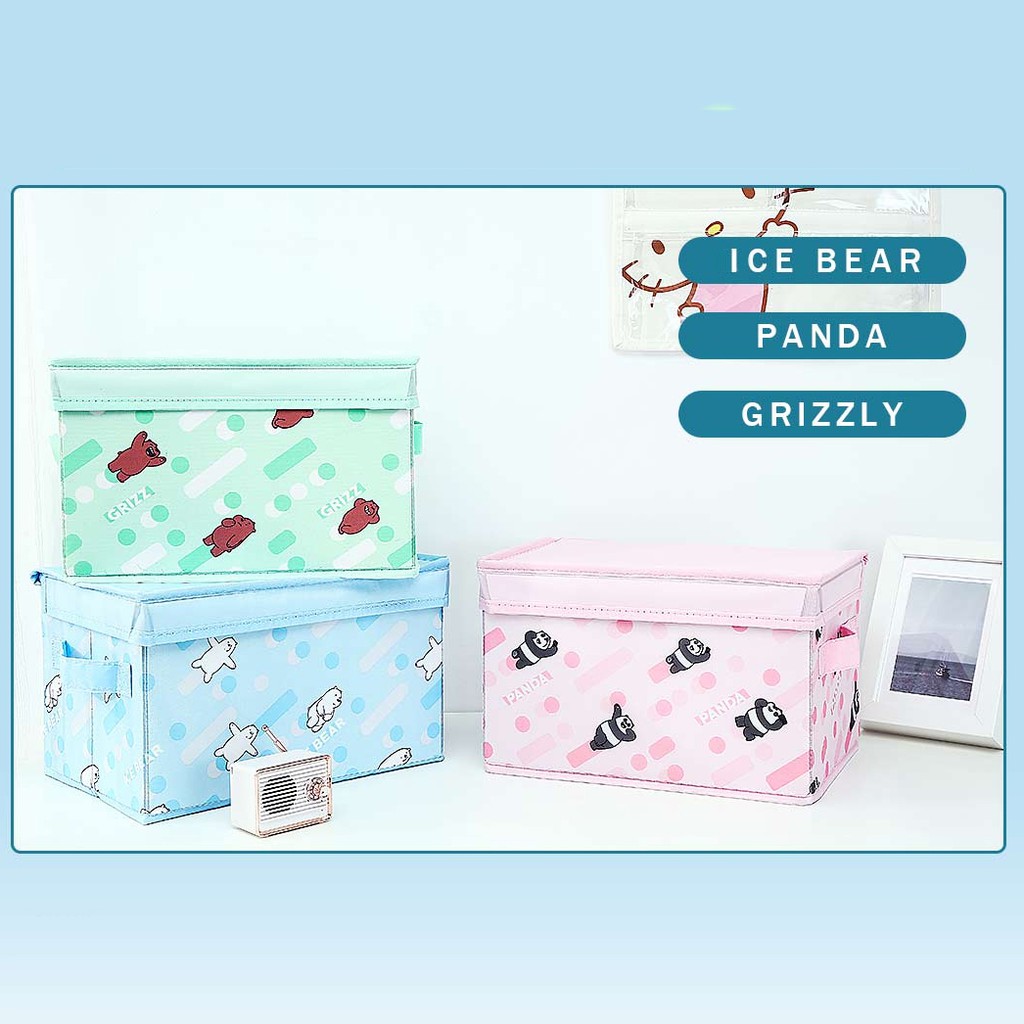 Hộp túi vải giỏ đựng đồ có thể xếp gọn anh em gấu Bare Bear Chúng tôi đơn giản là gấu