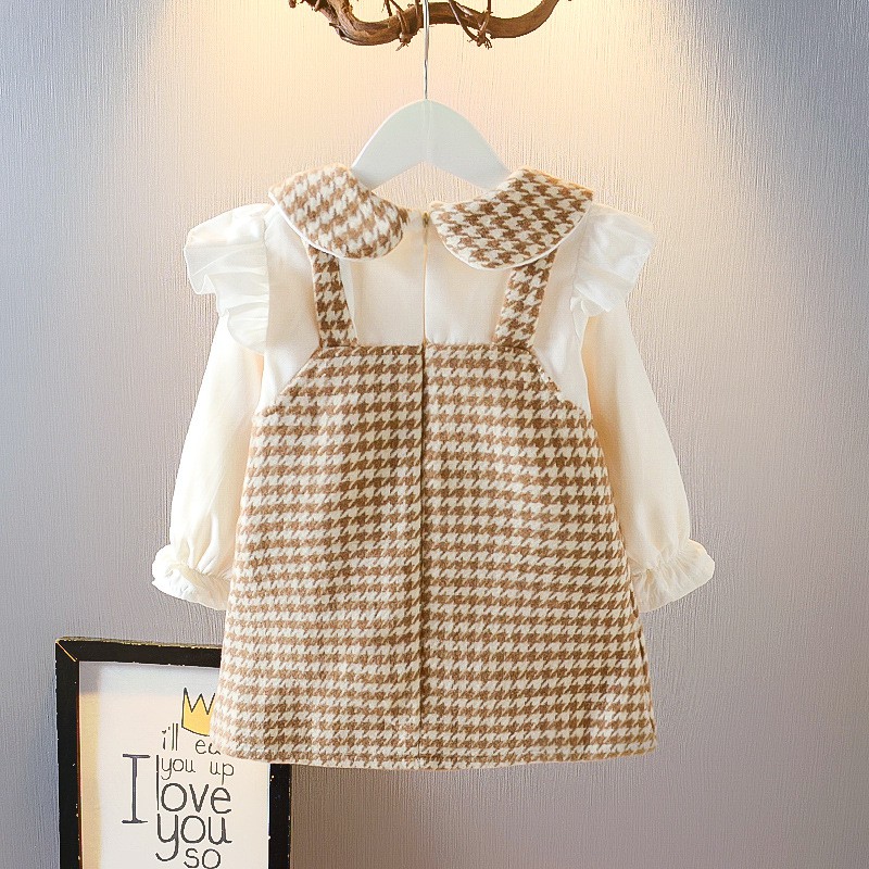 Váy dạ lót nhung mềm mịn bé gái size 10-18kg