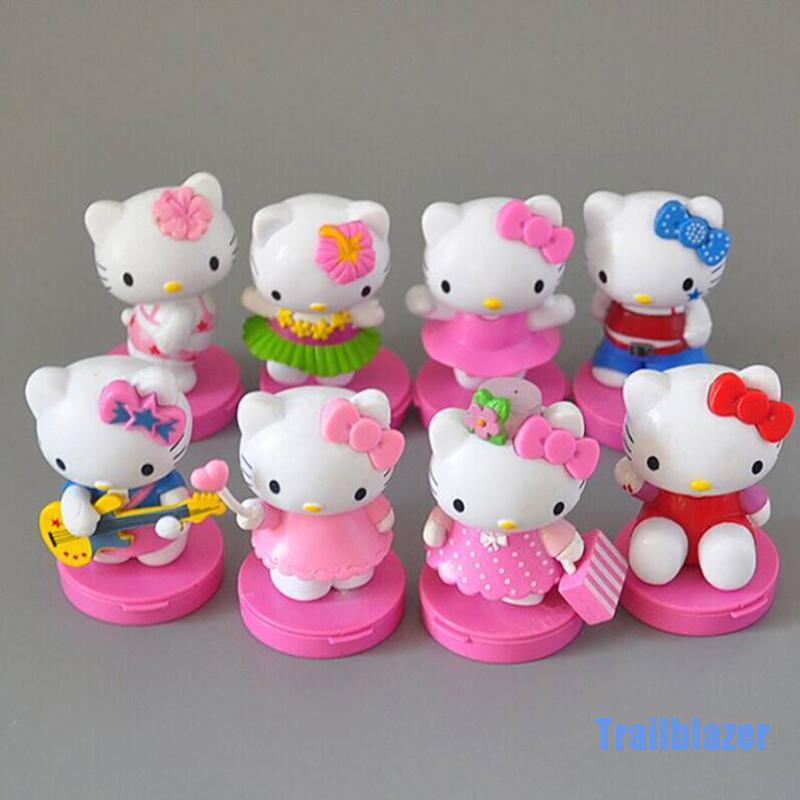 Set 8 Mô Hình Nhân Vật Hello Kitty Dễ Thương Dùng Để Trang Trí Bánh Kem