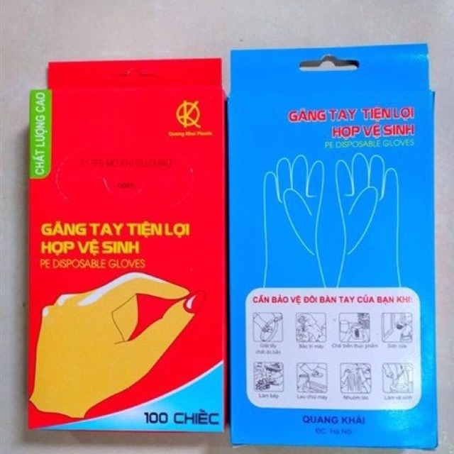 Hộp 100 găng tay nilong tiện lợi, hợp vệ sinh