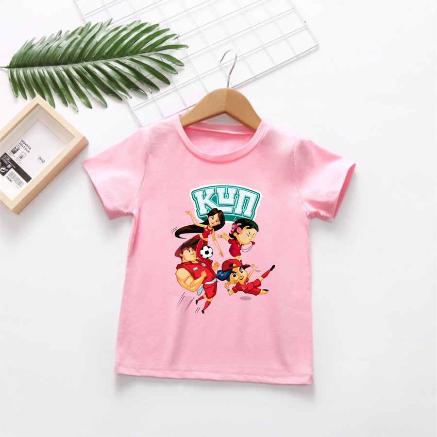 Áo thun hồng cho bé in hình sữa Kun nông dân siêu phàm cực hot cho bé trai bé gái