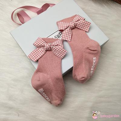 Babygarden-Shirt Vớ Dài Đính Nơ Và Chữ Nhiều Màu Cho Bé Gái Từ 0-5 Tuổi