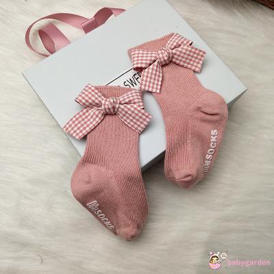 Babygarden-Shirt Vớ Dài Đính Nơ Và Chữ Nhiều Màu Cho Bé Gái Từ 0-5 Tuổi