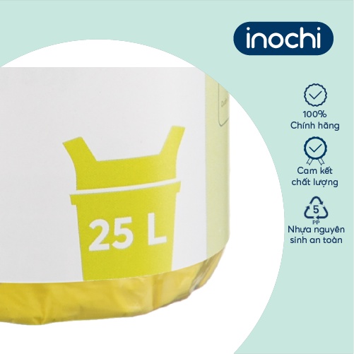 Túi rác tiện dụng inochi - Soji 25L x 28 túi (Size M) Hương Chanh có quai cầm