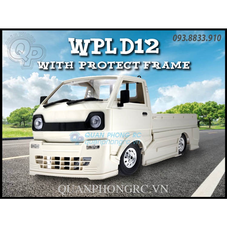 Xe Tải Suzuki Điều Khiển Từ Xa WPL D12 1/10 Kei Truck RTR + Bộ Body Frame Kits Upgrade