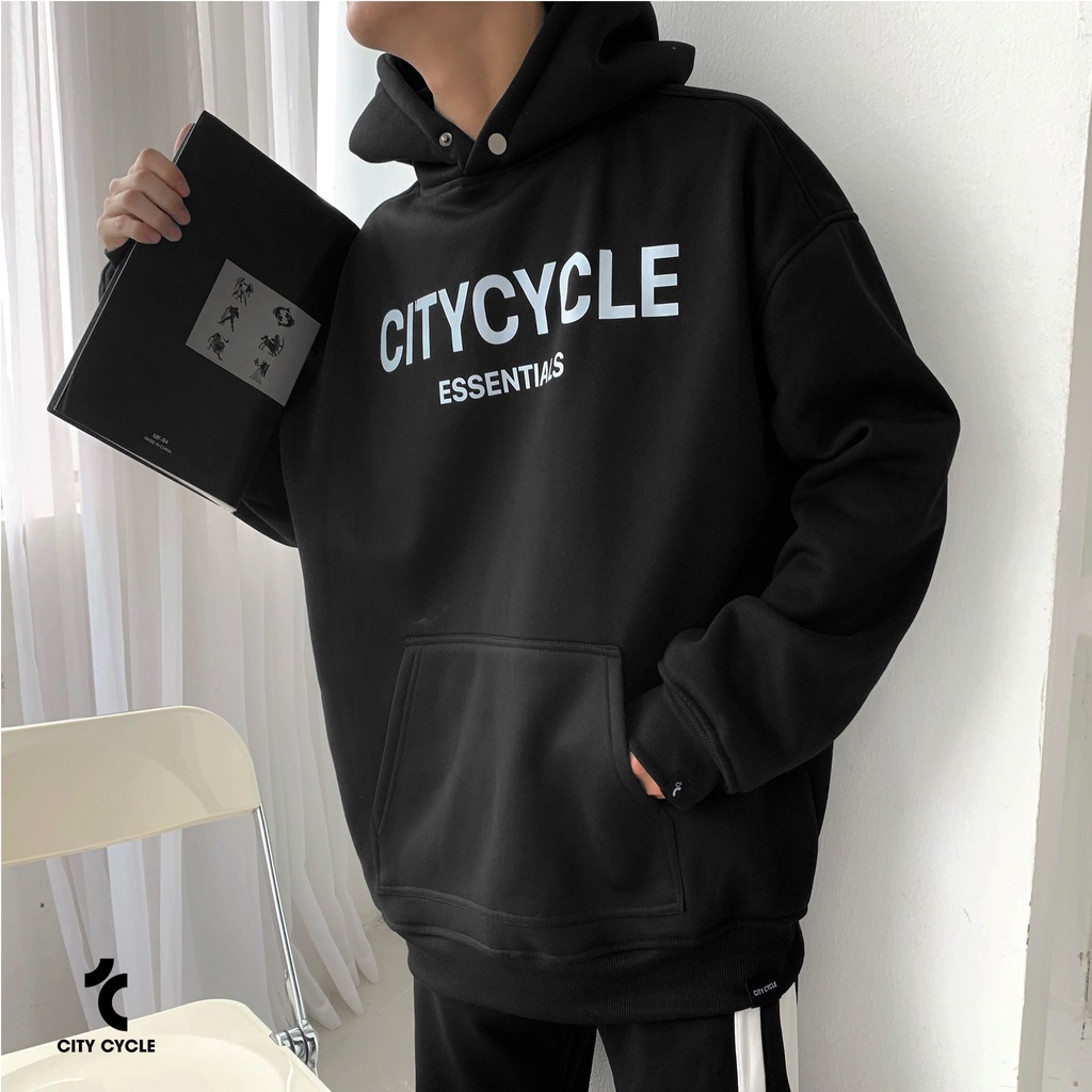 Áo hoodie unisex essentials nỉ bông City Cycle áo nỉ phối mũ form rộng Local Brand