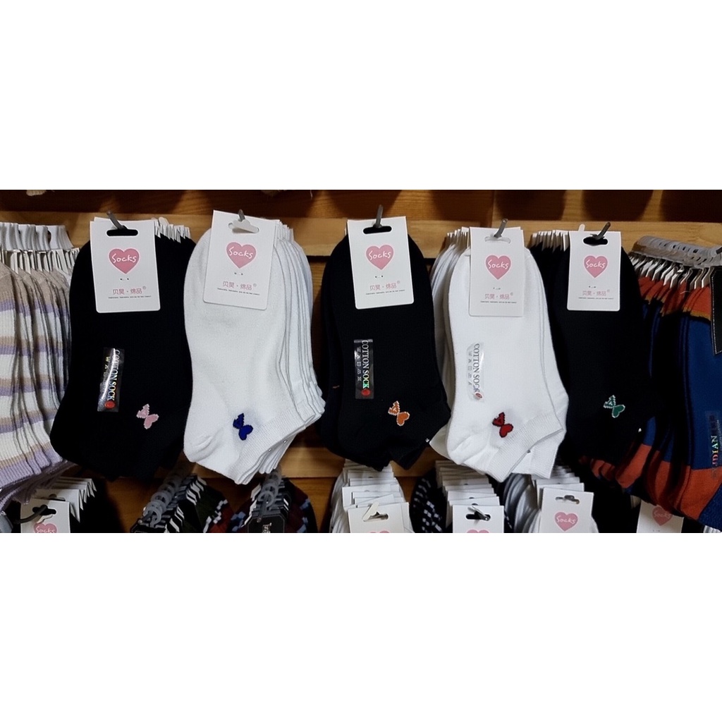 Tất nữ Vớ nữ cổ ngắn sọc ngang phong cách hàn quốc