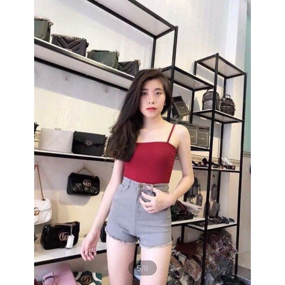 Áo thun nữ 2 dây dáng croptop