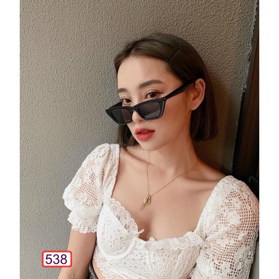 Mắt Kính Thời Trang Hot Trend Y2K Mắt Mèo Form Vuông Sang Chảnh - Hazo