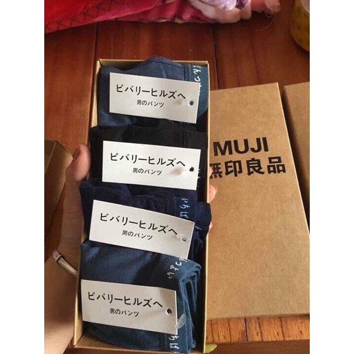Hộp 5 quần sịp muji chéo cotton, Hộp 5 quần lót xuất Nhật, HỘP 5 quần lót tam giác xuất Nhật