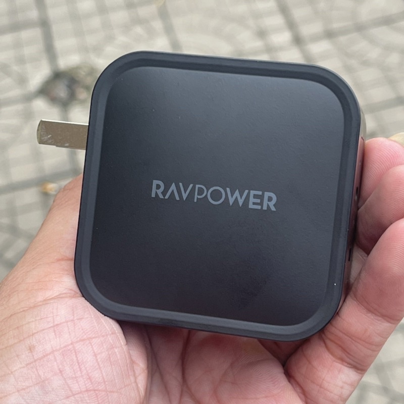 Củ sạc 2 cổng type C RAVpower PD 3.0 90W: Model RP - CPCN001 (công nghệ GaN) Kèm cáp C to C 5A-1.5M