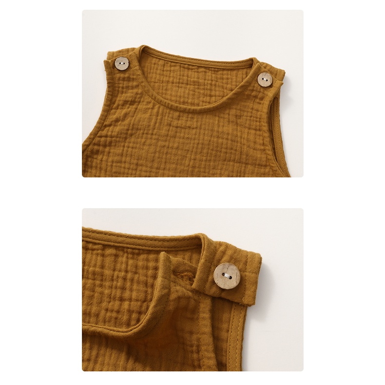 Bộ Áo Liền Quần Sát Nách Bằng Vải Cotton Phong Cách Bắc Âu Thời Trang Mùa Hè Cho Bé