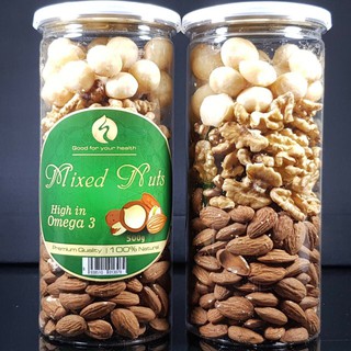 Mix 3 loại hạt dinh dưỡng tách vỏ - Macca-hạnh nhân-óc chó- 500g