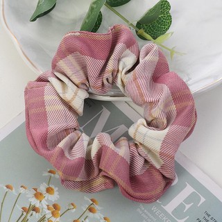 Buộc tóc Scrunchies kẻ tiểu thư