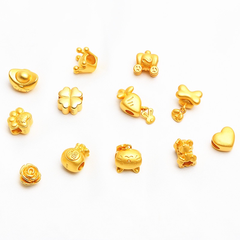 Hạt Xỏ Lỗ Lớn Bằng Thép 999 Dùng Làm Vòng Đeo Tay Nhiều Màu Sắc