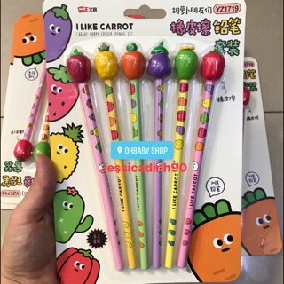 Vỉ Bút Chì và Gôm Trái Cây YZ1719 và YZ1720