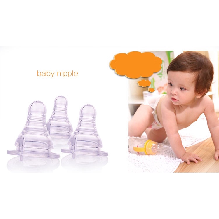 Núm ti giả cho bé chất liệu silica gel màu trong suốt an toàn