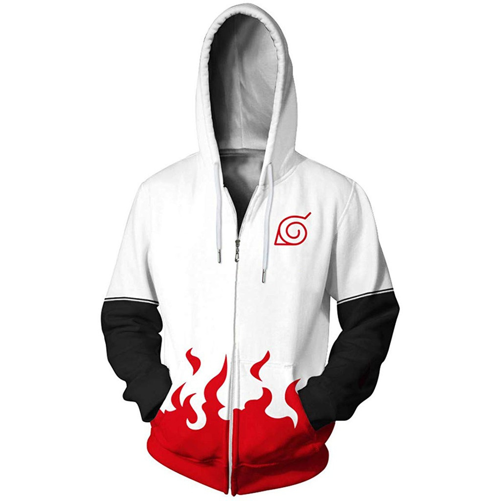 New 3D Anime Naruto Boruto Hoodie Men Naruto Tops Áo nỉ Casual Zipper Hoodie