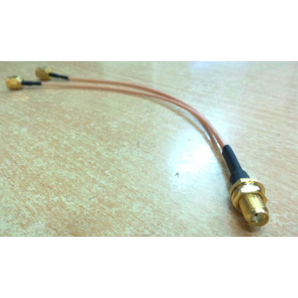 Dây chia tín hiệu Anten đầu SMA cái lỗ 1 ra 2 đường SMA TS9 cho cục phát Wifi sim 3G 4G