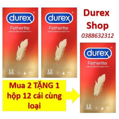 Combo 3 hộp Bao cao su SIÊU MỎNG Durex Fetherlite- 36 cái